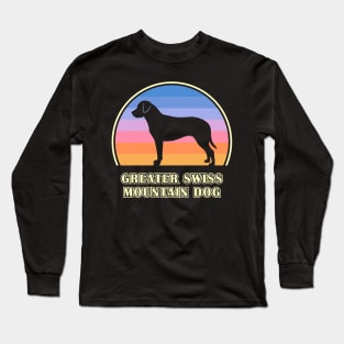 Greater Swiss Mountain Dog Vintage Sunset Dog Long Sleeve T-Shirt